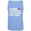 Election 2020 I Think Therefore Trump Carolina Blue Adult Tank Top sold by Old Glory