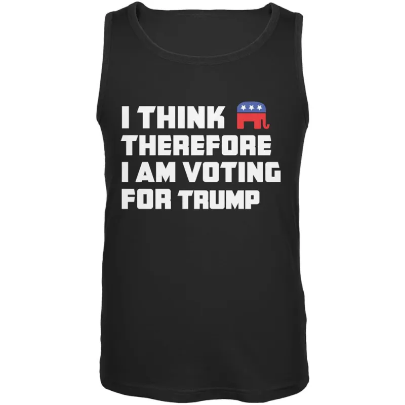 Election 2020 I Think Therefore Trump Black Adult Tank Top sold by Old Glory