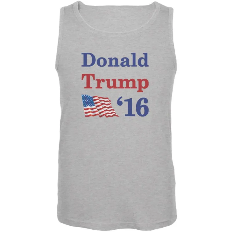 Election 2020 16 Flag Donald Trump Heather Grey Adult Tank Top sold by Old Glory