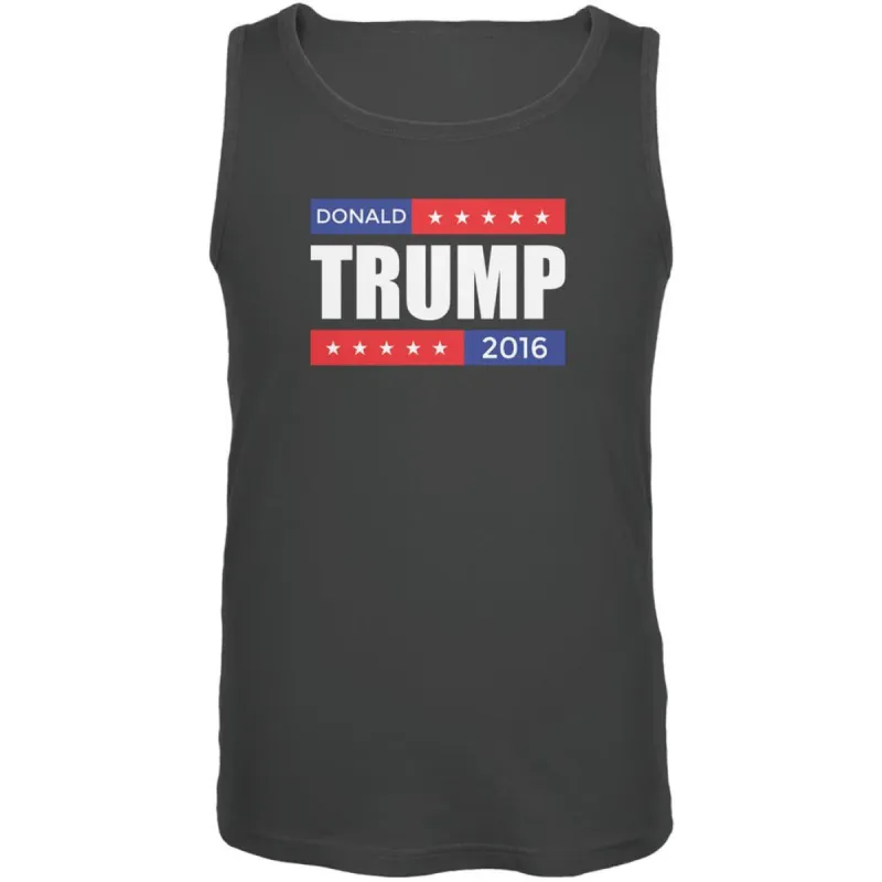 Election 2020 Donald Trump Stacked Charcoal Grey Adult Tank Top sold by Old Glory