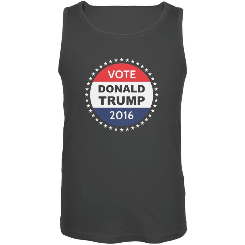 Election 2020 Donald Trump Badge Charcoal Grey Adult Tank Top sold by Old Glory