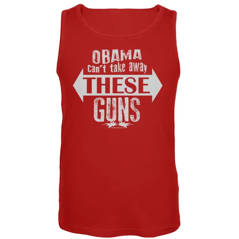Obama Can't Take Away These Guns Red Tank Top sold by Old Glory