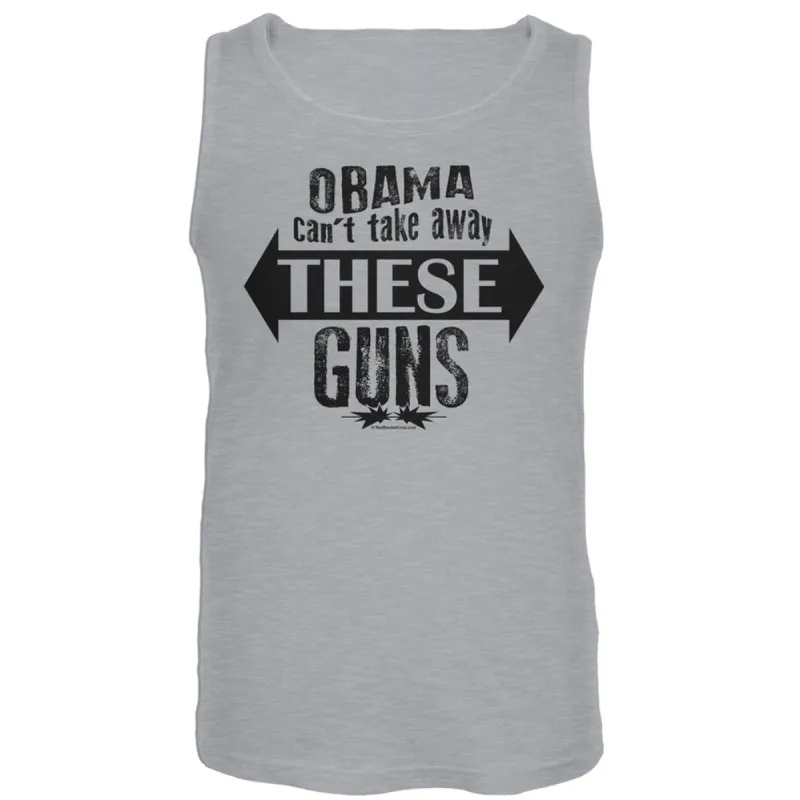 Obama Can't Take Away These Guns Grey Tank Top sold by Old Glory