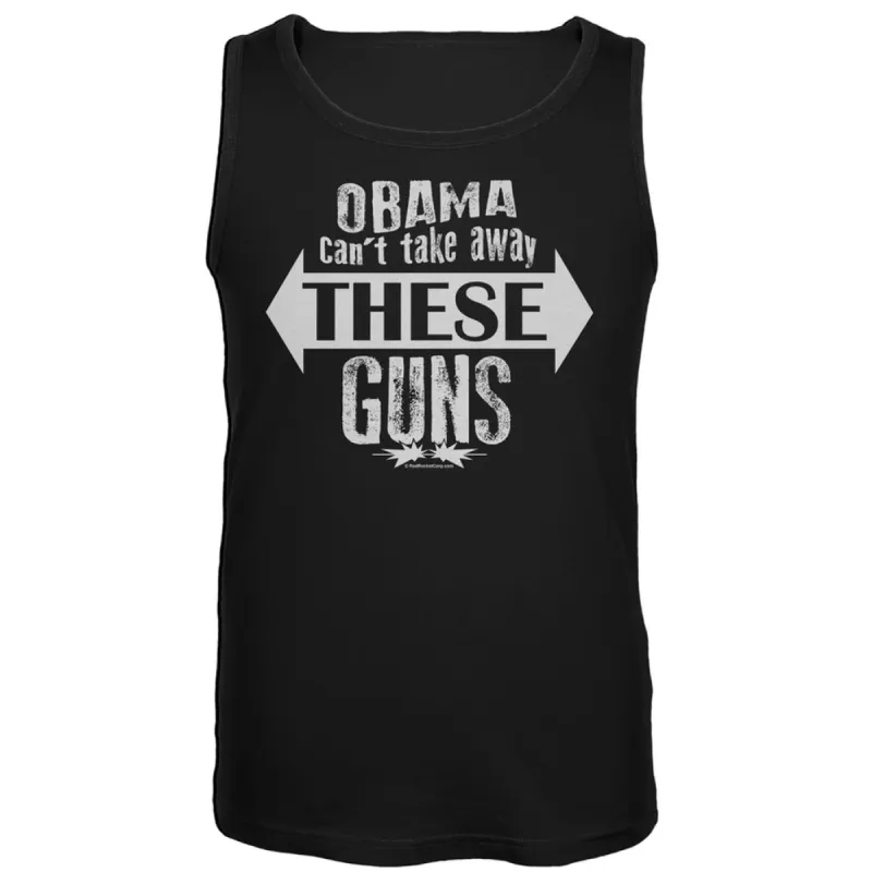 Obama Can't Take Away These Guns Black Tank Top sold by Old Glory