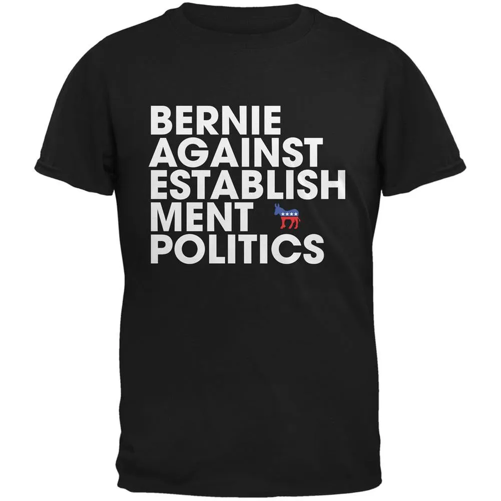 Election 2020 - Bernie Against Politics Black Adult T-Shirt sold by Old Glory