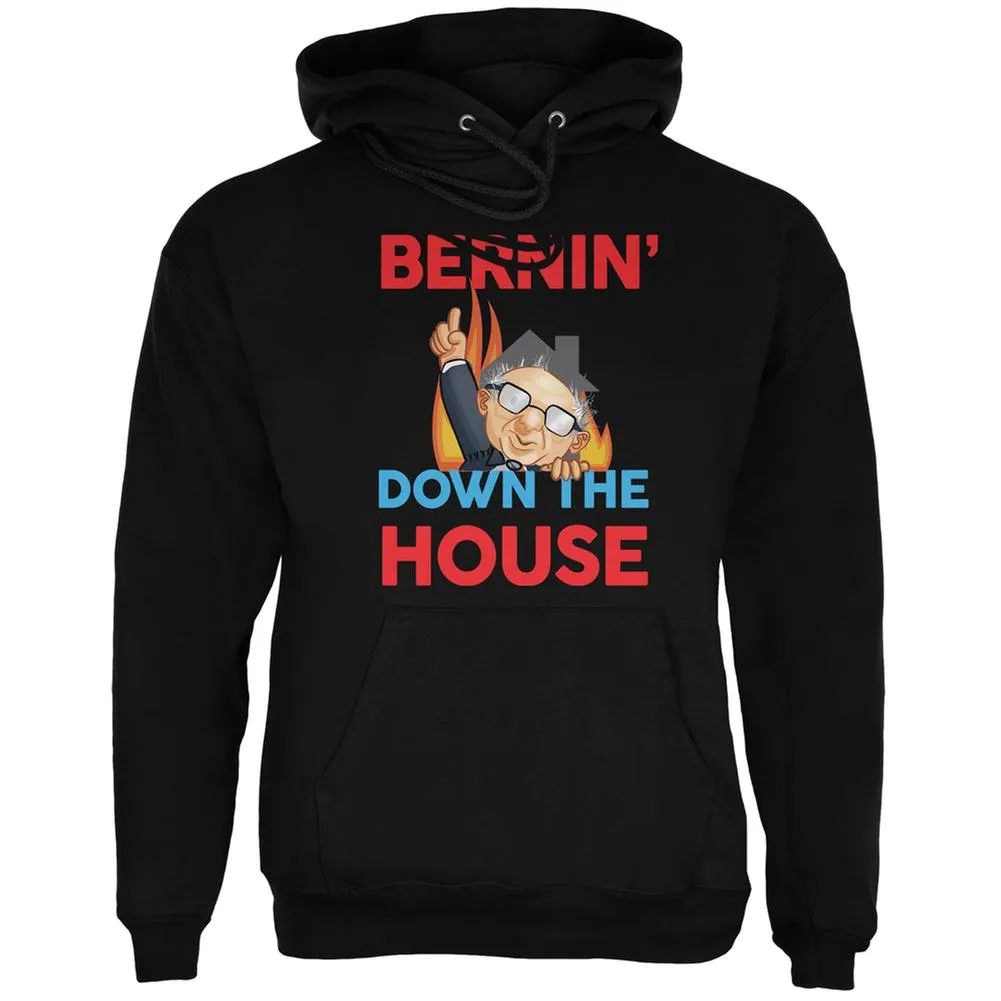 Election 2020 Bernie Bernin' Down The House Black Adult Hoodie sold by Old Glory