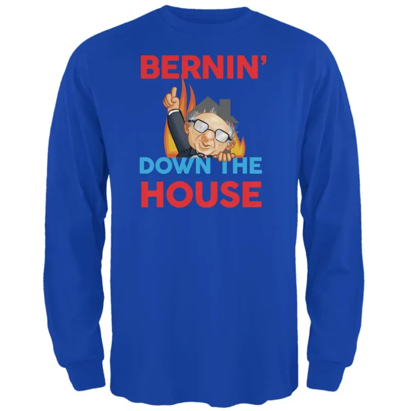 Election 2020 Bernie Bernin' Down Royal Adult Long Sleeve T-Shirt sold by Old Glory
