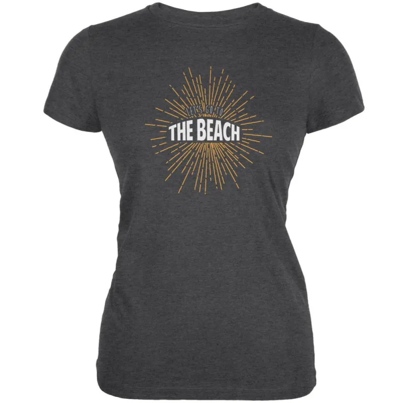 Let's Go To The Beach Vintage Sun Rays Heather Juniors Soft T-Shirt sold by Old Glory