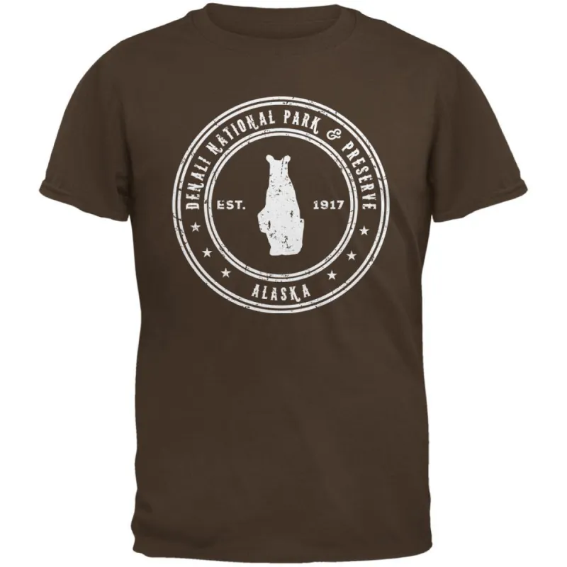 Denali National Park & Preserve Brown Adult T-Shirt sold by Old Glory