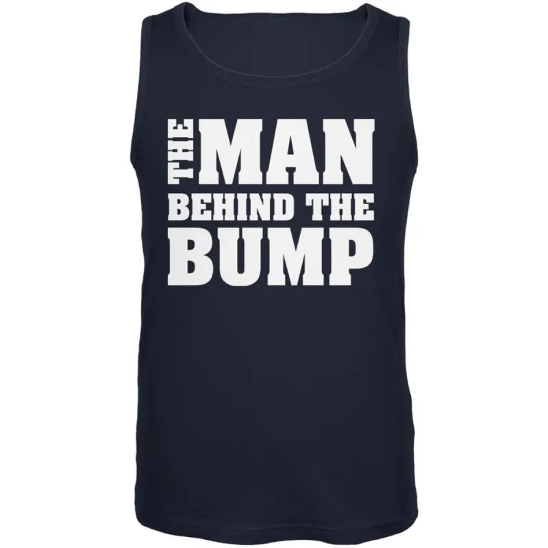 Father's Day The Man behind the Bump Navy Adult Tank Top sold by Old Glory