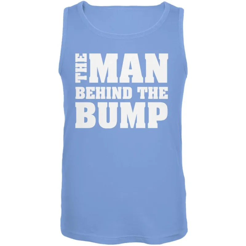 Father's Day The Man behind the Bump Carolina Blue Adult Tank Top sold by Old Glory