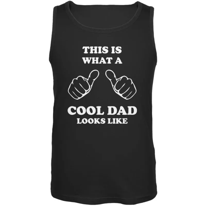 Father's Day - What a Cool Dad Looks Like Black Adult Tank Top sold by Old Glory