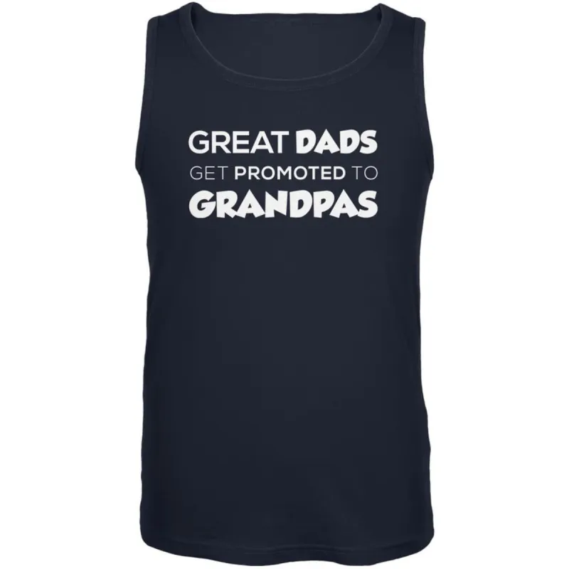 Father's Day - Great Dads Get Promoted Navy Adult Tank Top sold by Old Glory