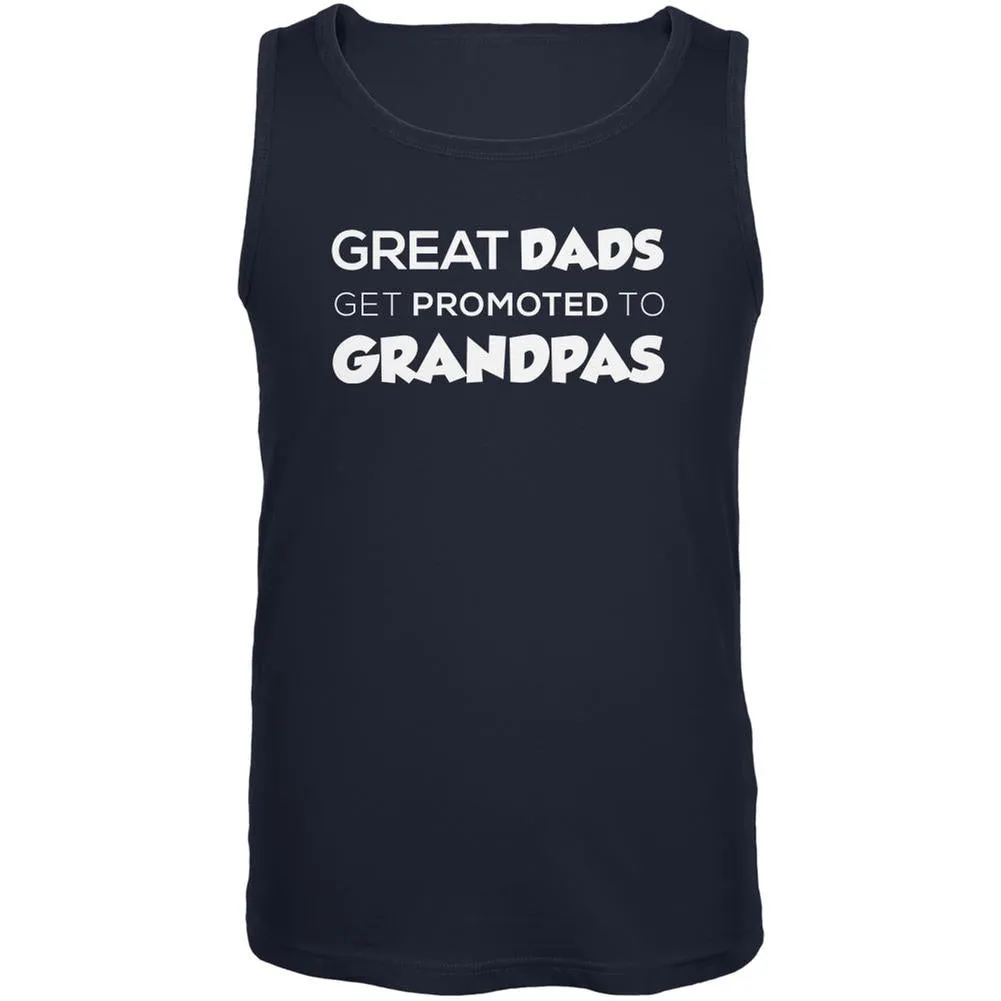 Father's Day - Great Dads Get Promoted Navy Adult Tank Top sold by Old Glory