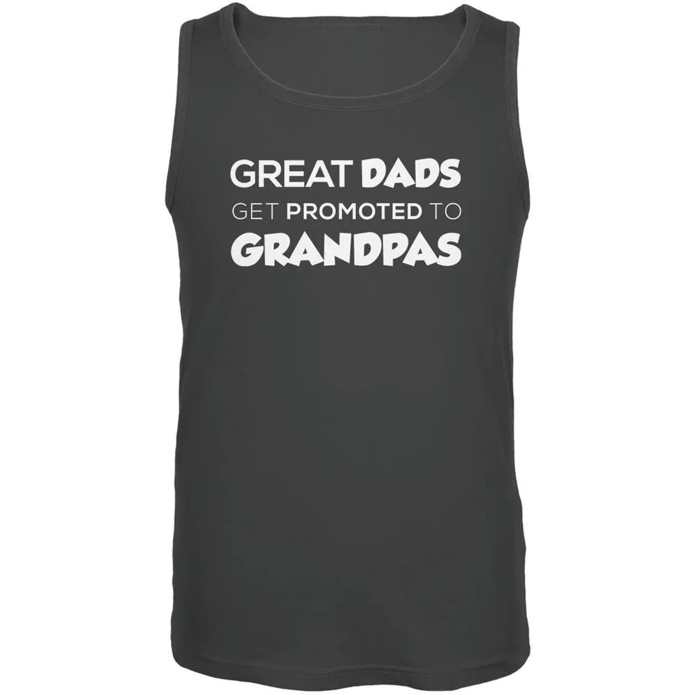 Father's Day - Great Dads Get Promoted Charcoal Grey Adult Tank Top sold by Old Glory
