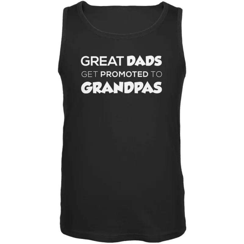 Father's Day - Great Dads Get Promoted Black Adult Tank Top sold by Old Glory