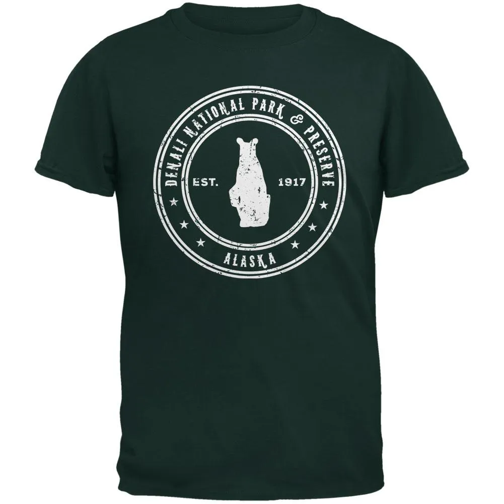 Denali National Park & Preserve Forest Green Adult T-Shirt sold by Old Glory