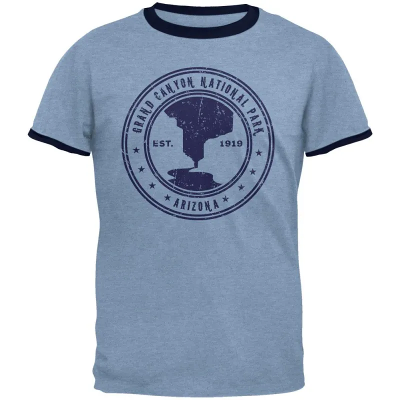 Grand Canyon National Park Vintage Heather Blue Men's Ringer T-Shirt sold by Old Glory