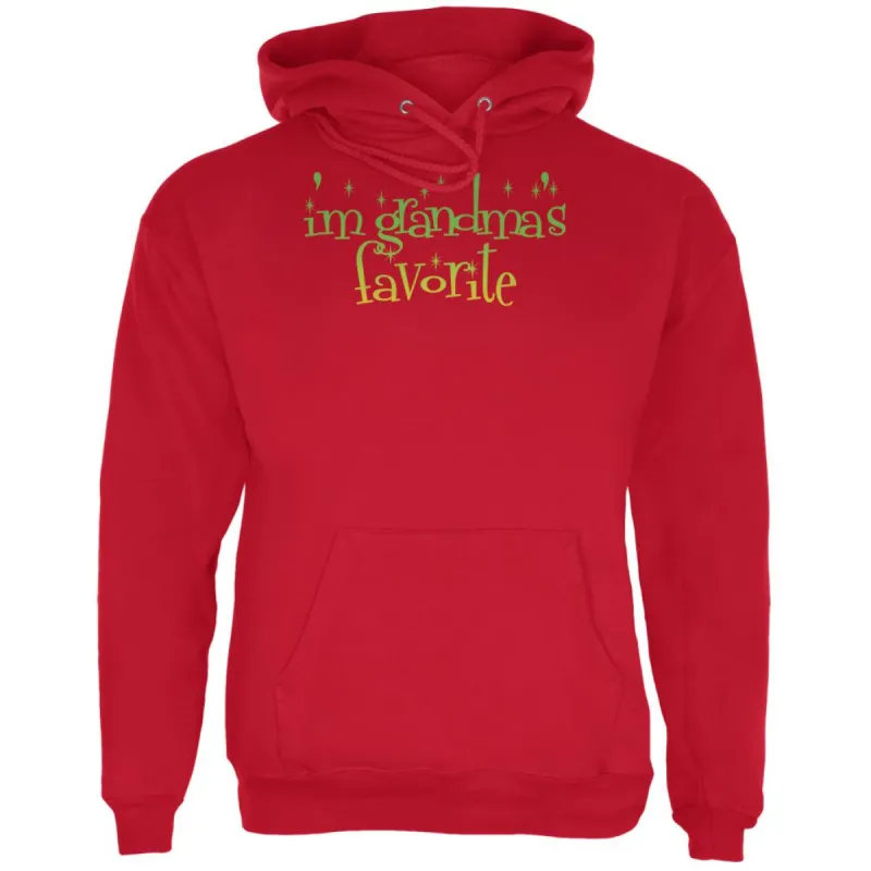 Christmas I'm Grandma's Favorite Red Adult Hoodie sold by Old Glory