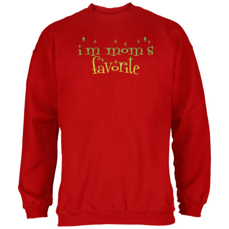 Christmas I'm Mom's Favorite Red Adult Sweatshirt sold by Old Glory