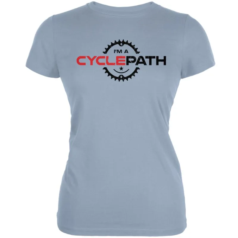 Biking I'm A Cyclepath Light Blue Juniors Soft T-Shirt sold by Old Glory