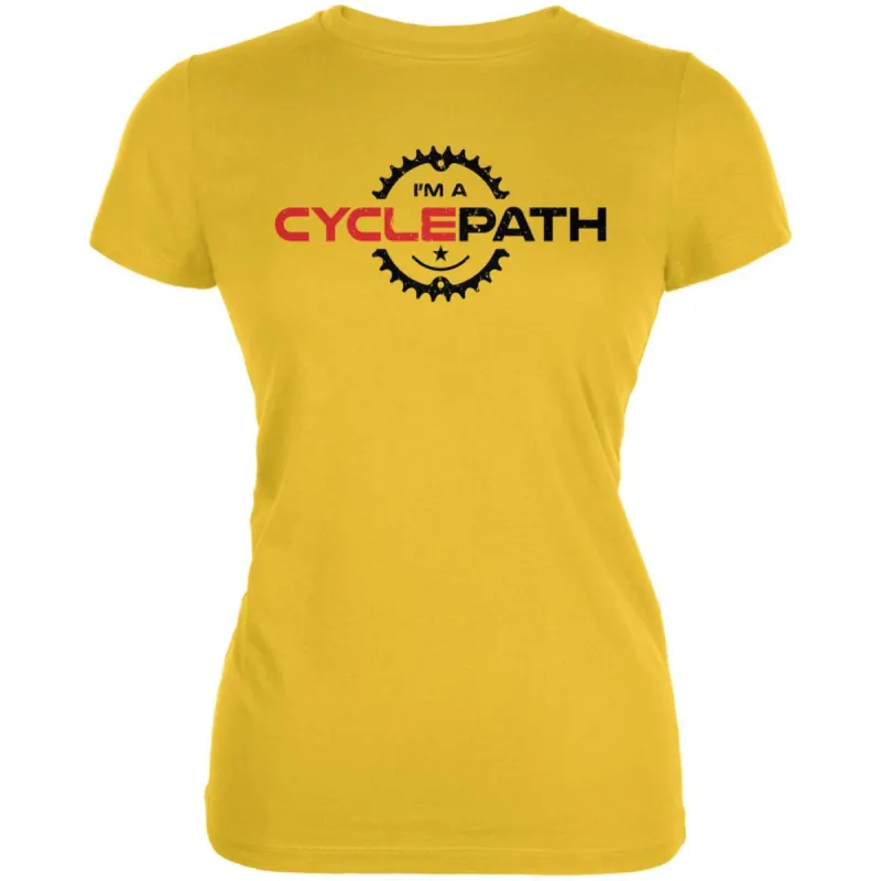 Biking I'm A Cyclepath Bright Yellow Juniors Soft T-Shirt sold by Old Glory
