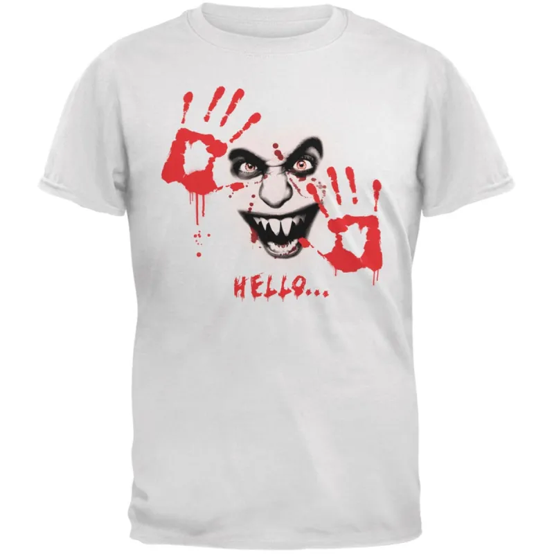 Halloween Hello... White Adult T-Shirt sold by Old Glory