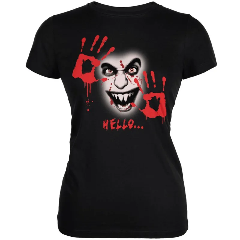Halloween Hello... Black Juniors Soft T-Shirt sold by Old Glory