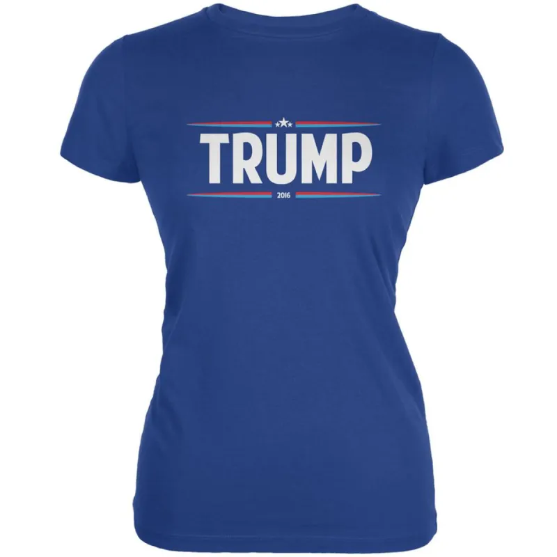 Election 2020 - Trump Thin Stripes Royal Juniors Soft T-Shirt sold by Old Glory