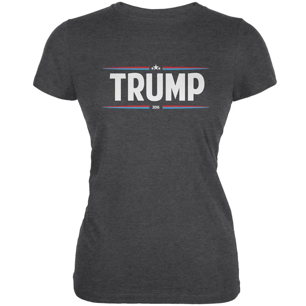 Election 2020 - Trump Thin Stripes Dark Heather Juniors Soft T-Shirt sold by Old Glory