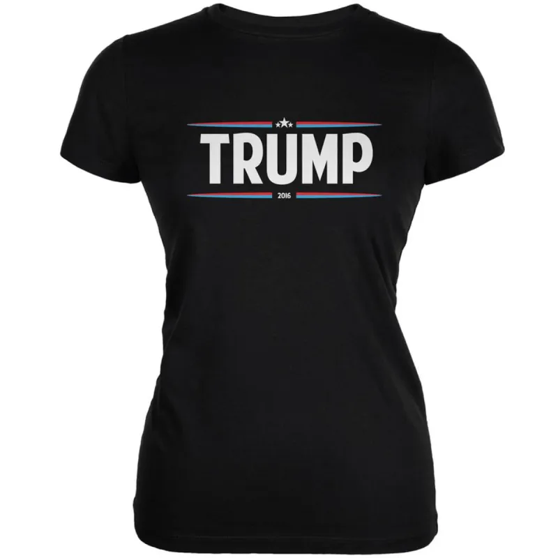 Election 2020 - Trump Thin Stripes Black Juniors Soft T-Shirt sold by Old Glory