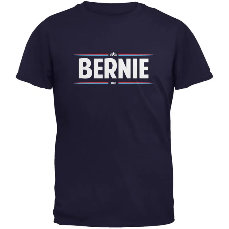 Election 2020 - Bernie Thin Stripes Navy Adult T-Shirt sold by Old Glory