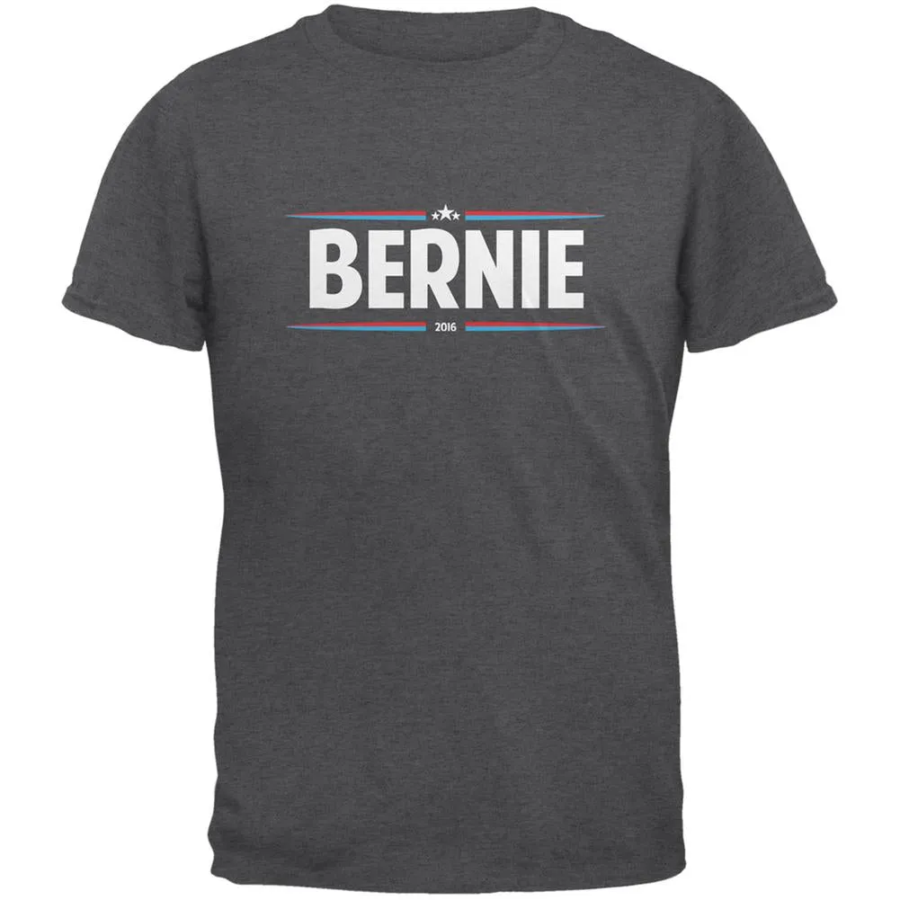 Election 2020 - Bernie Thin Stripes Dark Heather Adult T-Shirt sold by Old Glory