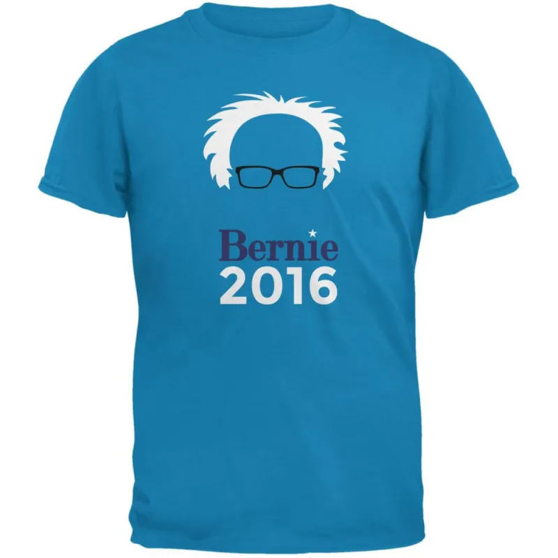 Election 2020 Bernie Sanders Hair Minimalist Sapphire Blue Adult T-Shirt sold by Old Glory