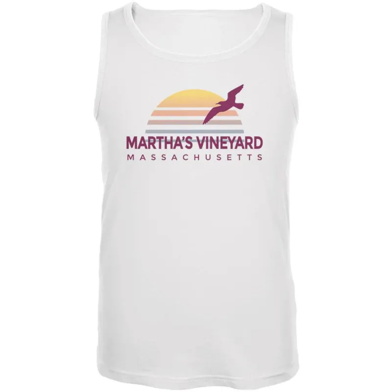 Beach Sun Martha's Vineyard Massachusetts Mens Tank Top sold by Old Glory