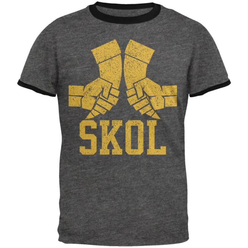 Vikings Skol Raised Horns Flagon Mens Ringer T Shirt sold by Old Glory