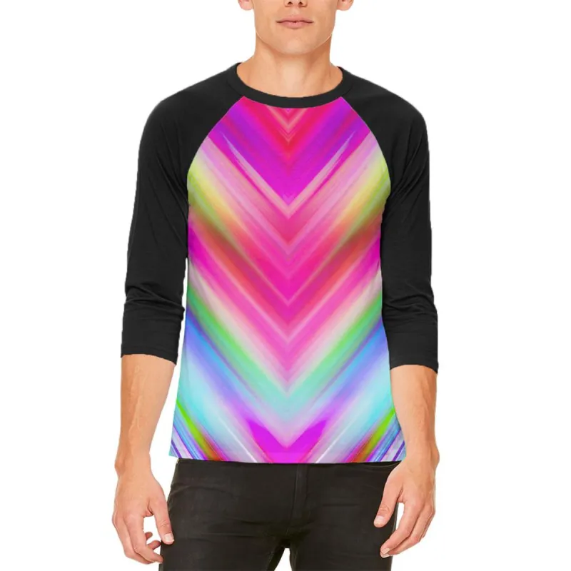 Mirrored Light Beams Pastel Rainbow Mens Raglan T Shirt sold by Old Glory