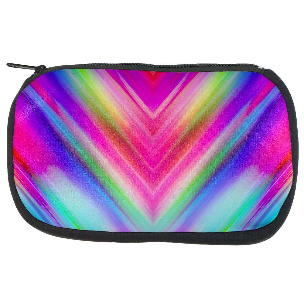 Mirrored Light Beams Pastel Rainbow Makeup Bag sold by Old Glory