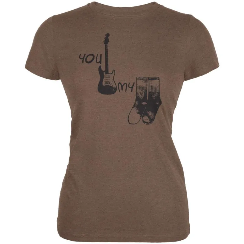 You Rock My Socks Heather Brown Juniors Soft T-Shirt sold by Old Glory