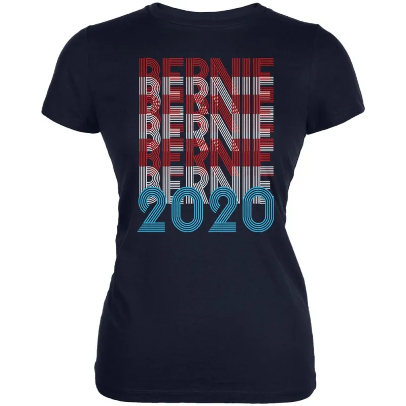 Election 2020 Bernie Sanders Vintage Style Overlap Juniors Soft T Shirt sold by Old Glory