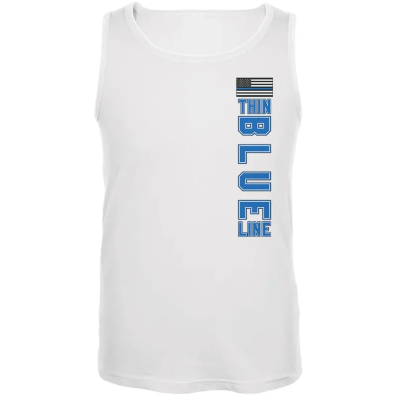 Blue Lives Matter Thin Blue Line American Flag Mens Tank Top sold by Old Glory
