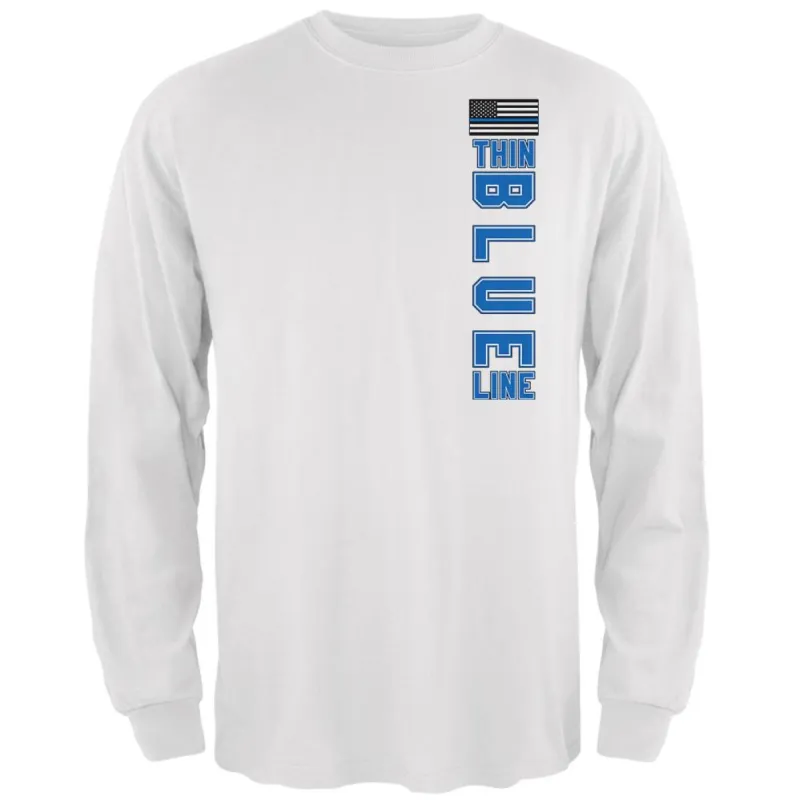 Blue Lives Matter Thin Blue Line American Flag Mens Long Sleeve T Shirt sold by Old Glory