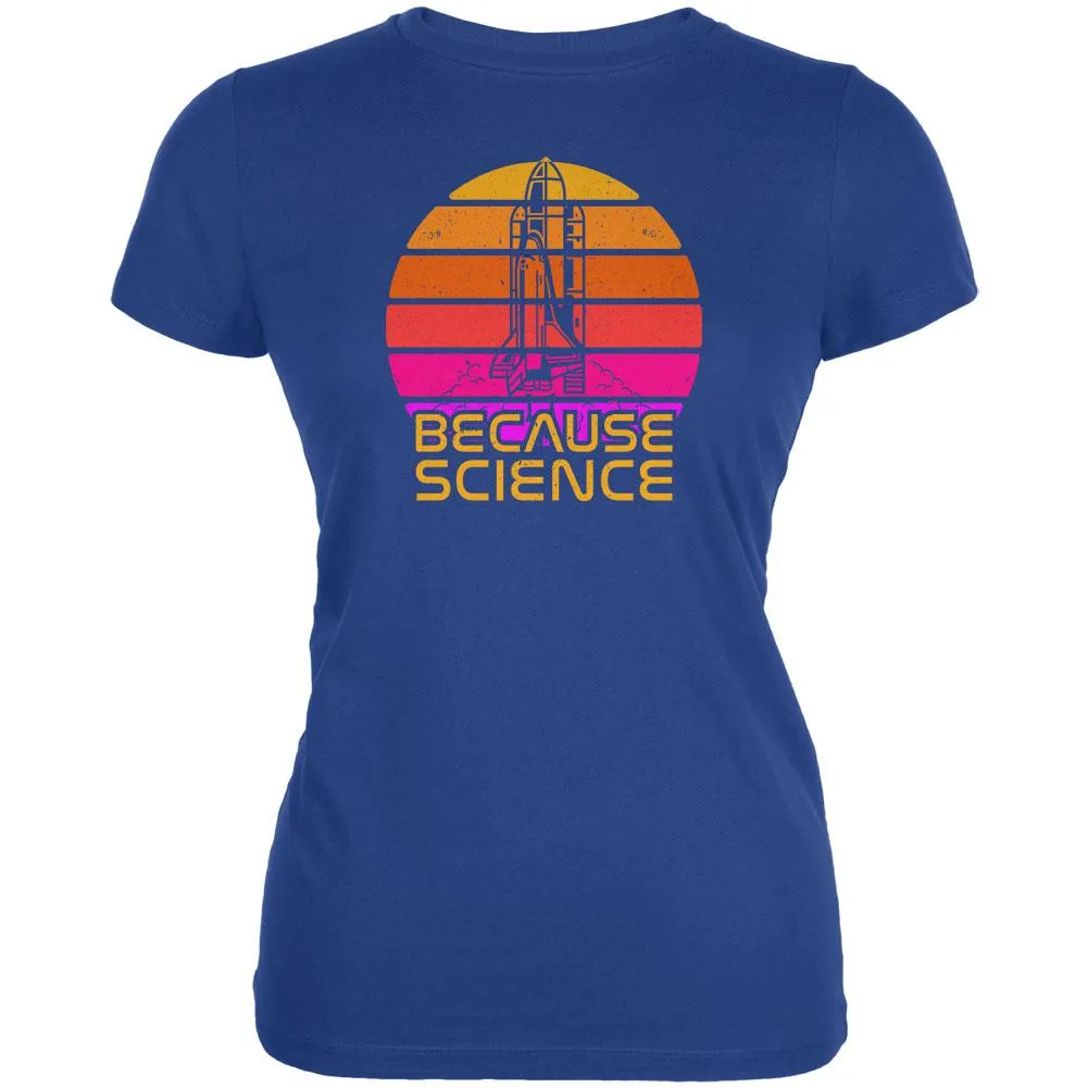 Because Science Space Rocket Retro Sunrise Sun 80s Juniors Soft T Shirt sold by Old Glory product image thumbnail 2