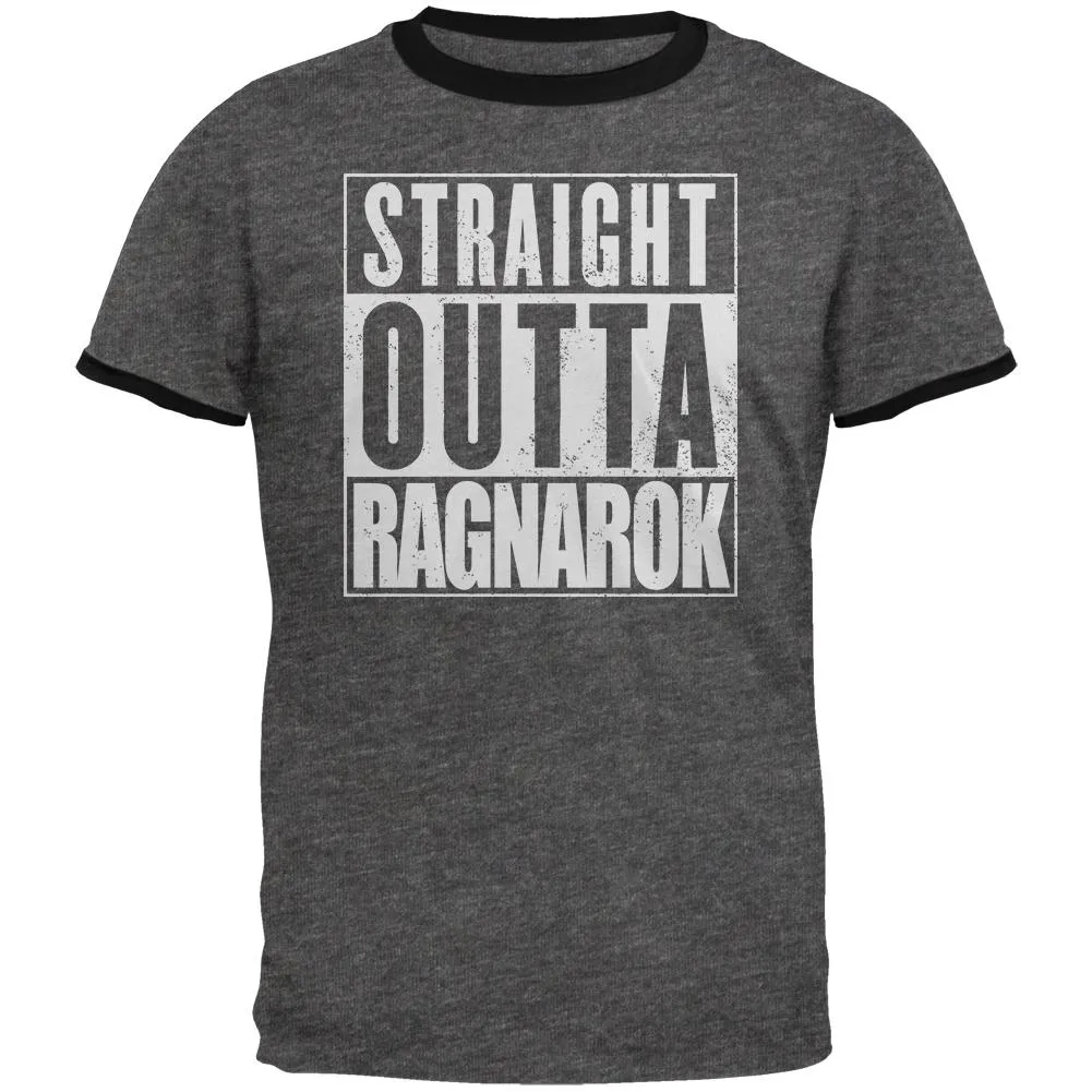 Straight Outta Ragnarok Viking Mens Ringer T Shirt sold by Old Glory