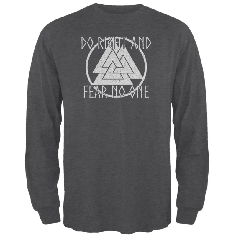 Do Right Fear No One Valknut Viking Odin Mens Long Sleeve T Shirt sold by Old Glory
