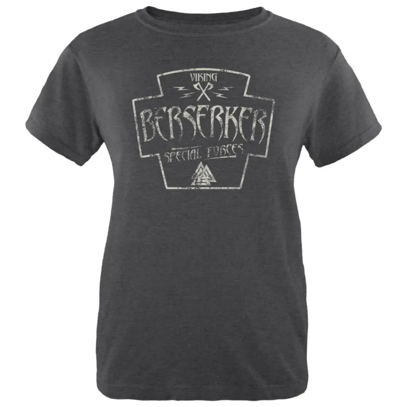 Berserker Viking Special Forces Retro Vintage Womens Soft Heather T Shirt sold by Old Glory