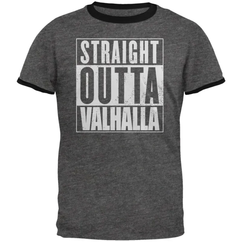 Straight Outta Valhalla Viking Valkyrie Mens Ringer T Shirt sold by Old Glory