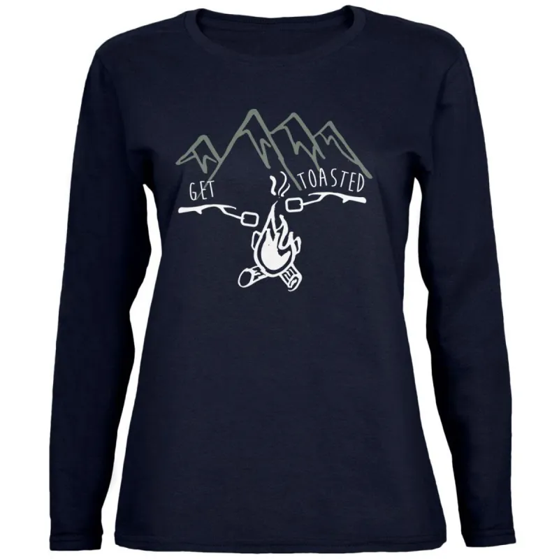 Camping Nature Get Toasted Smores Womens Long Sleeve T Shirt sold by Old Glory