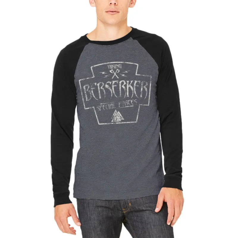 Berserker Viking Special Forces Retro Vintage Adult Long Sleeve Raglan T-Shirt sold by Old Glory