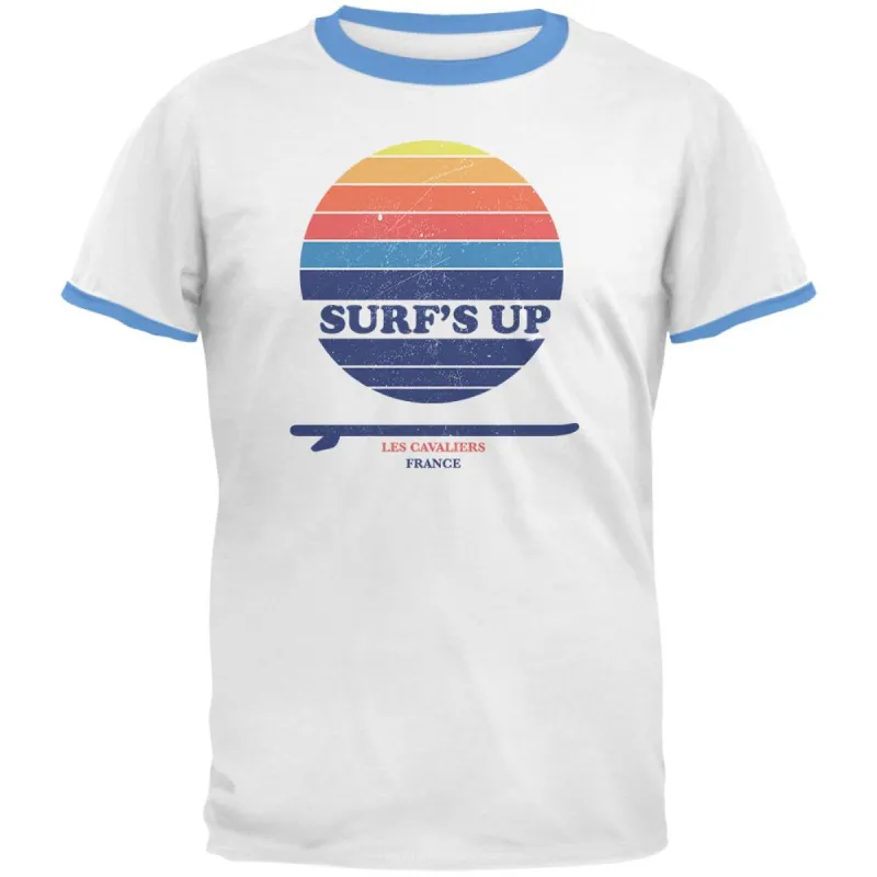 Surf's Up Les Cavaliers Beach Mens Ringer T Shirt sold by Old Glory